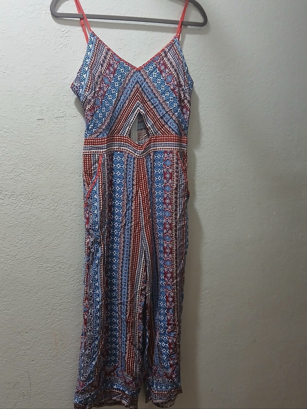 Shinestar Nwot Xl  Strappy Maxi Dress in Blue and Red with Cutout